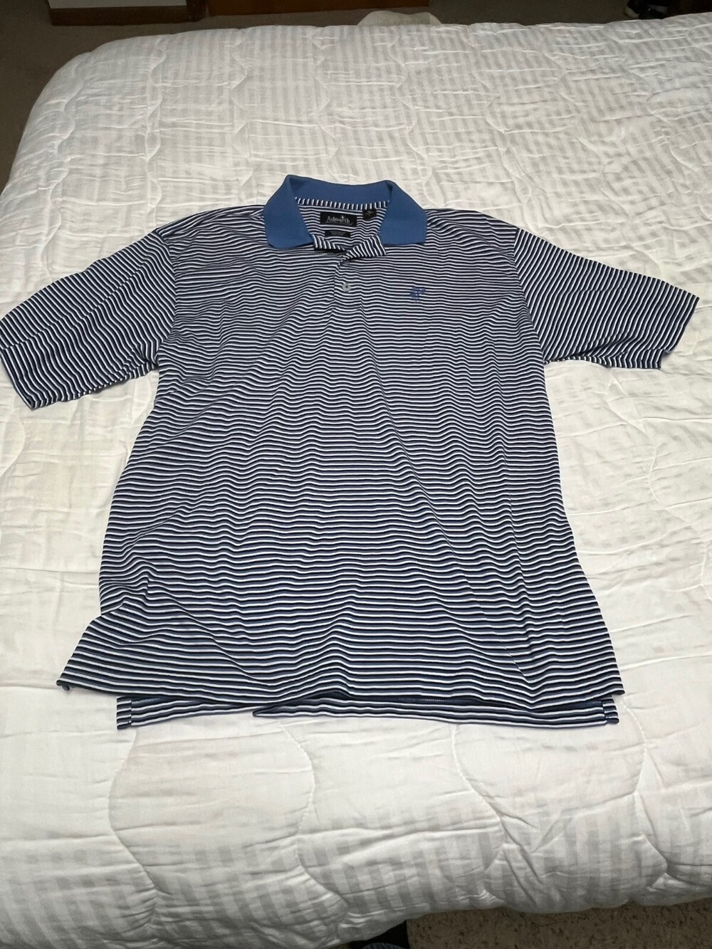 Ashworth men's golf shirt large tall multi color stripe weather system